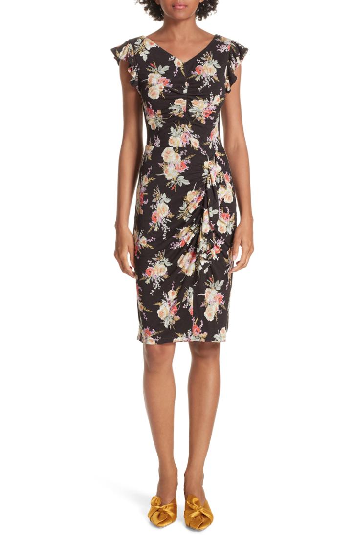 Women's Rebecca Taylor Bouquet Cap Sleeve Ruched Dress