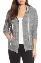 Women's Caslon Zip Front Hoodie, Size - Grey