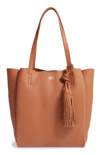 Vince Camuto Small Taja Leather Tote With Tassel Charm - Brown