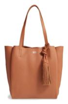 Vince Camuto Small Taja Leather Tote With Tassel Charm - Brown