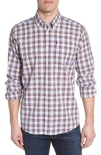 Men's Barbour Atholl Trim Fit Plaid Sport Shirt - White
