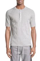 Men's Helmut Lang Short Sleeve Henley - Grey
