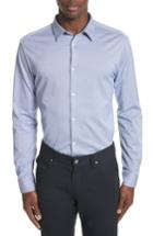 Men's Emporio Armani Trim Fit Yarn Dyed Sport Shirt - Blue