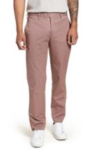 Men's Ted Baker London Cliftro Flat Front Stretch Cotton Pants R - Pink