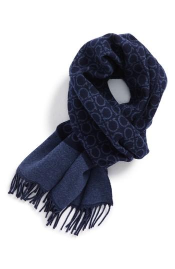 Men's Salvatore Ferragamo Gancini Cashmere Scarf, Size - Blue