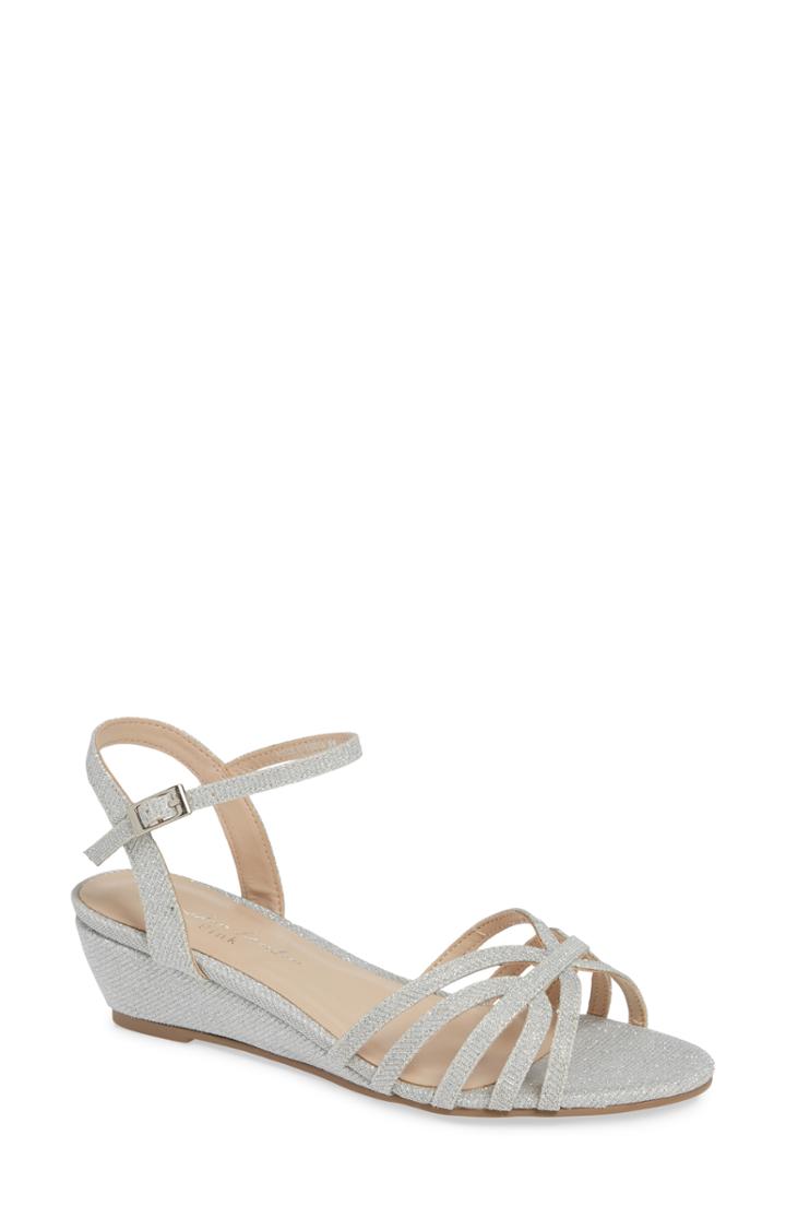 Women's Paradox London Pink Winslow Glitter Wedge Sandal W - Metallic