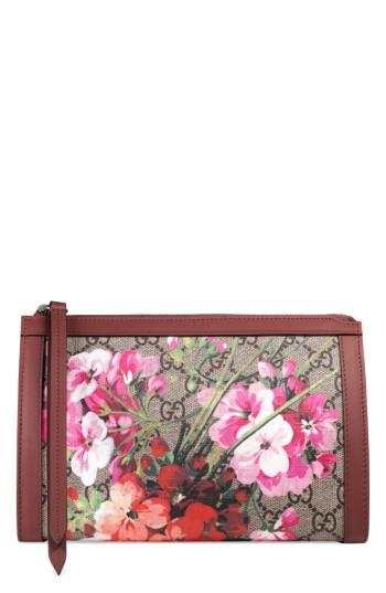 Gucci Small Gg Blooms Canvas Cosmetics Case