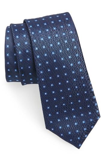 Men's Calibrate Descrete Geometric Silk Tie, Size - Blue
