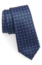 Men's Calibrate Descrete Geometric Silk Tie, Size - Blue
