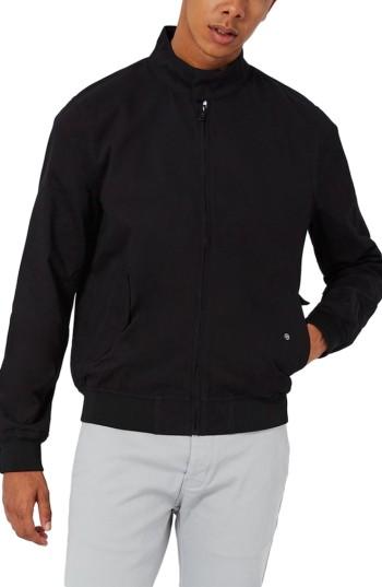 Men's Topman Classic Harrington Jacket - Black