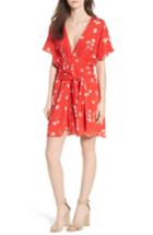 Women's Floral Cutout Back Minidress - Red