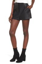 Women's Leith High Waist Faux Leather Shorts - Black