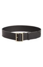 Women's Frame Rectangle Buckle Leather Belt - Noir