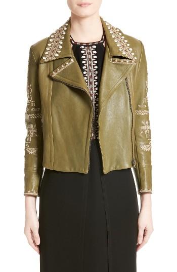 Women's Yigal Azrouel Embellished Leather Moto Jacket