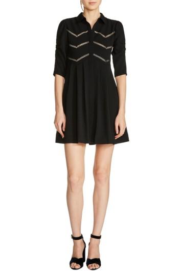 Women's Maje Fit & Flare Shirtdress - Black