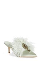 Women's Tory Burch Elodie Embellished Feather Mule M - Green