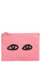 Clare V. Eyes Leather Clutch -