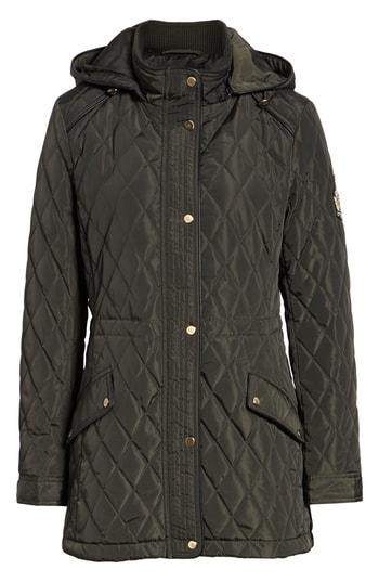 Petite Women's Lauren Ralph Lauren Quilted Coat P - Green