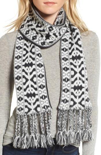 Women's Rebecca Minkoff Guitar Strap Tasseled Skinny Scarf, Size - Black
