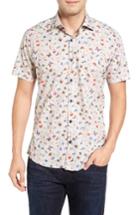 Men's Jared Lang Trim Fit Print Sport Shirt - Brown