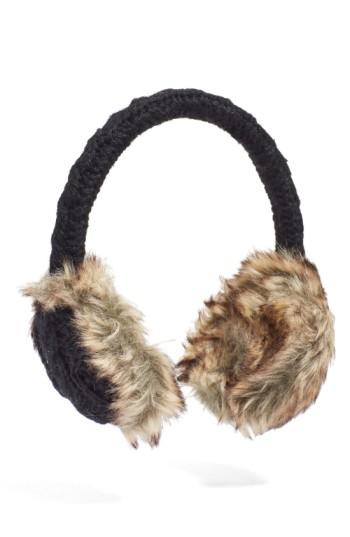 Women's Nirvanna Designs Cable Knit Earmuffs - Black