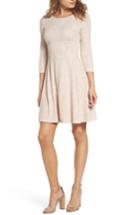 Women's Taylor Dresses Jacquard Knit Fit & Flare Dress - Pink