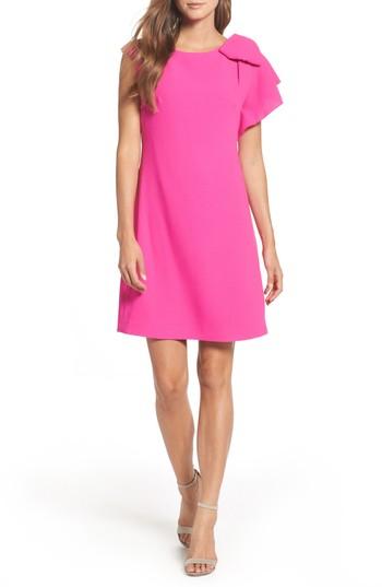 Petite Women's Eliza J Ruffle Sleeve Shift Dress P - Pink