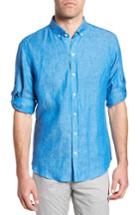 Men's Zachary Prell Yang Linen Sport Shirt - Blue