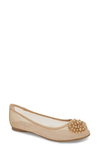 Women's Adrianna Papell Stevie Embellished Flat M - Beige