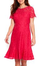 Women's Wallis Lace Peplum Hem Dress Us / 8 Uk - Pink