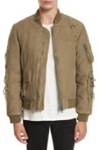 Men's R13 Ripped Canvas Bomber - Green