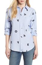 Women's Current/elliott The Derby Love Print Shirt - Blue