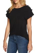 Women's Cece Crepe Shoulder Tie Top - Black
