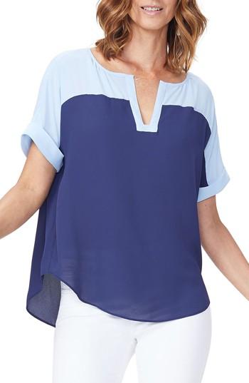 Women's Nydj Contrast Yoke Woven Top