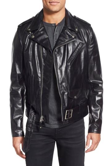Men's Schott Nyc Perfecto Slim Fit Waxy Leather Moto Jacket