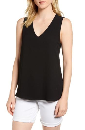 Women's Gibson X Living In Yellow Reagan V-neck Drop Back Top - Black