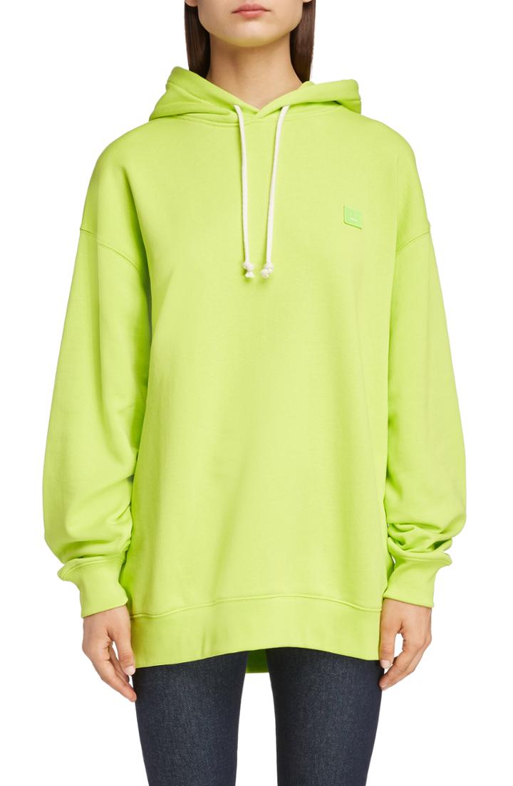 Women's Acne Studios Farrin Face Hoodie, Size - Green