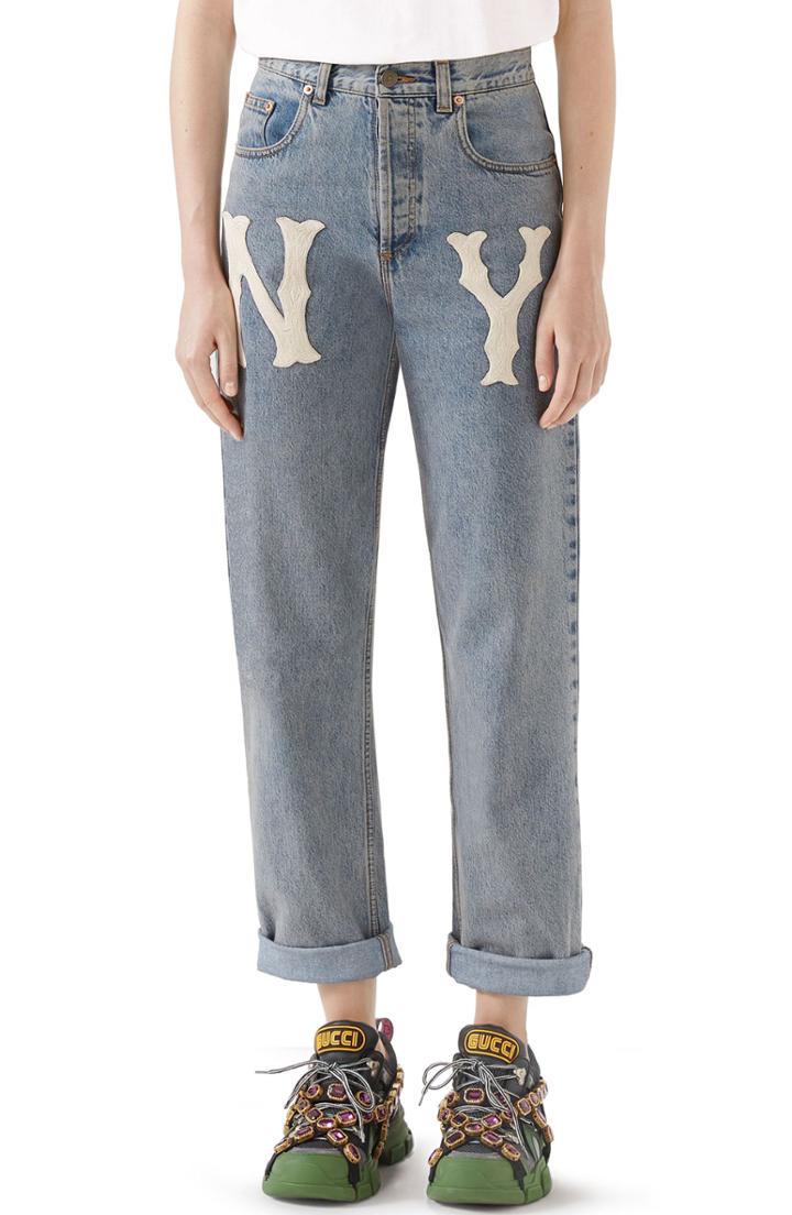 Women's Gucci Ny Patch Boyfriend Jeans