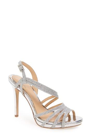 Women's Jewel Badgley Mischka Humble Strappy Sandal .5 M - Metallic