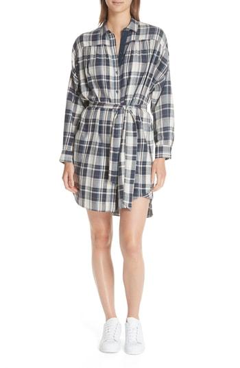 Women's Atm Anthony Thomas Melillo Cotton Plaid Shirtdress - Blue