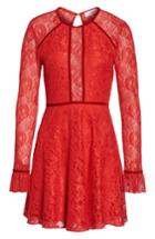 Women's Nsr Chantilly Lace Skater Dress - Red