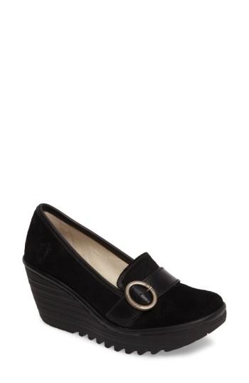 Women's Fly London Yond Wedge .5-6us / 36eu - Black