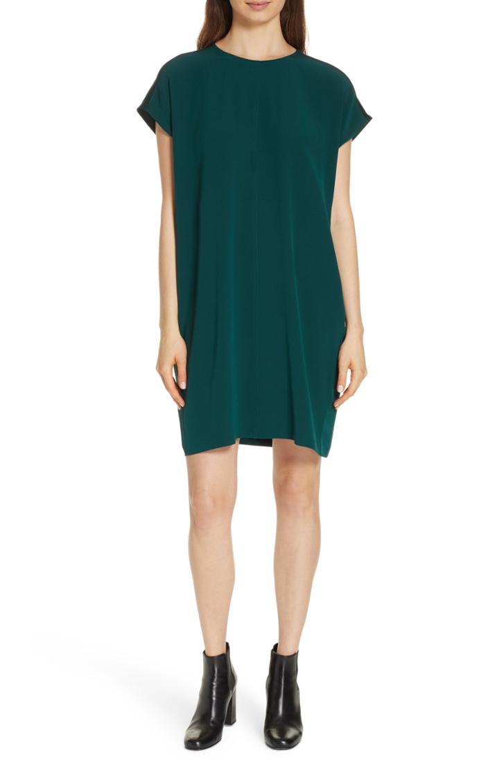 Women's Eileen Fisher Silk Tunic Dress - Green