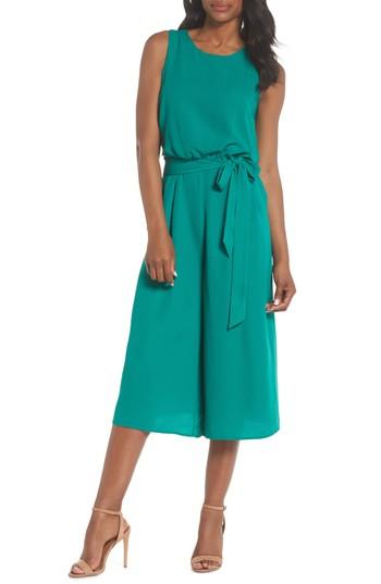 Women's Vince Camuto Moss Crepe Wide Leg Jumpsuit - Green