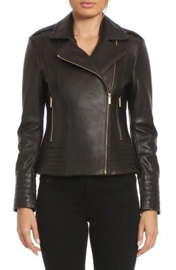 Women's Badgley Mischka Gia Leather Biker Jacket