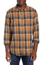 Men's J.crew Wallace & Barnes Slim Fit Plaid Flannel Shirt, Size - Brown