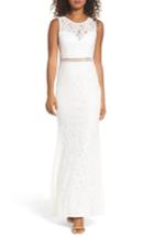 Women's Lulus Music Of The Heart Lace Maxi Dress - White