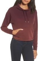 Women's Rvca Smudged Crop Funnel Neck Sweatshirt - Burgundy