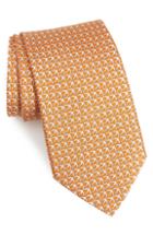 Men's Salvatore Ferragamo Giugno Bird Print Silk Tie, Size - Orange