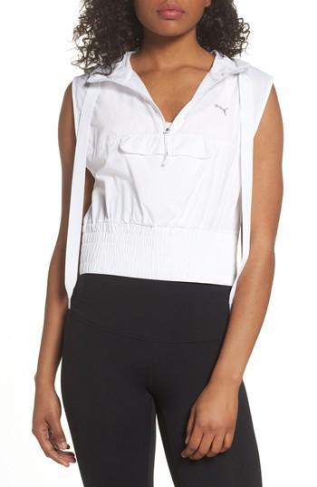 Women's Puma En Pointe Half Zip Pullover, Size - White
